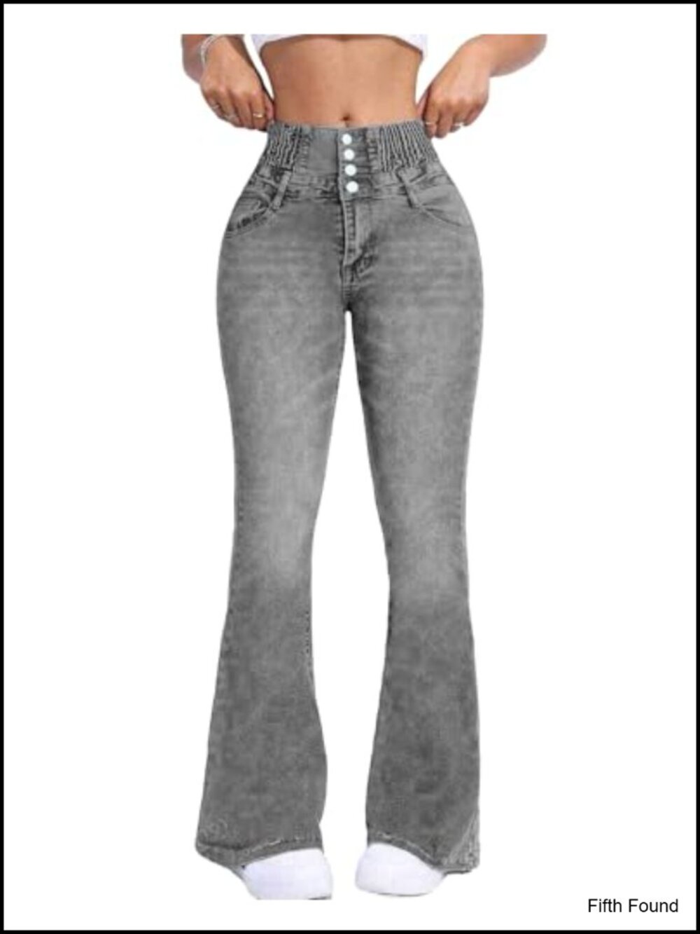 High Waisted Flare Jeans Wide Leg Bell Bottoms Stretchy Denim Pants